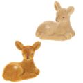 Floristik24 Dekoracyjna figurka leżącego jelonka do dekoracji stołu, 8 cm, 6 szt.