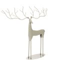 Floristik24 Dekoracyjna rzeźba jelenia z dużym porożem, nowoczesny wygląd metalowy, 48 cm