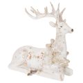 Floristik24 Figurka dekoracyjna siedzącego jelenia z porożem, 30cm