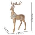 Figurka dekoracyjna stojącego jelenia z porożem i szyszkami, 41 cm | Floristik24.pl