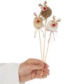 Dekoracyjna figurka renifera, pompony, kołki świąteczne, 24 cm, 12 szt. | Floristik24.pl