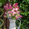 Rhodanthe różowo-różowe, jedwabne kwiaty, sztuczna roślina, bukiet słomianych kwiatów dł.46cm