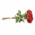 Floristik24 Róża w pęczku sztuczna czerwona 36cm 8szt