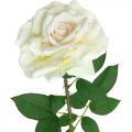 Floristik24 Kwiat jedwabiu, róża na łodydze, sztuczna roślina kremowo-biały, różowy dł.72cm Ø13cm