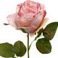 Floristik24 Deco rose pink, dekoracja kwiatowa, sztuczna róża dł.74cm Ø7cm