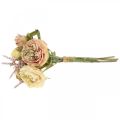 Floristik24 Róże sztuczne kwiaty w pęczku jesienny bukiet kremowy, różowy wys.36cm