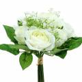 Floristik24 Bukiet róż z pierwiosnkiem biały 26cm