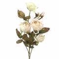 Floristik24 Róża gałązka sztuczna kremowa biała 76cm