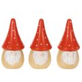Miniaturowa figurka krasnala Muchomor czerwony dekoracja stołu 10 cm 6 szt. | Floristik24.pl