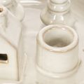 Dekoracyjny ceramiczny świecznik z domkiem i drzewami, 16 cm | Floristik24.pl