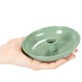 Zielony metalowy świecznik, dekoracyjny, na świece stożkowe, 13 cm | Floristik24.pl