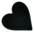 Floristik24 Plastikowa miska dekoracyjna w kształcie serca, antracytowa, 24/21 cm, 2 szt