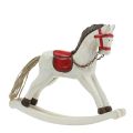 Floristik24 Koń na biegunach Drewno Czerwony, Biały 19cm x15cm