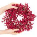 Wianek ze sztucznych kwiatów, dekoracja z gipsówki, 30cm | Floristik24.pl