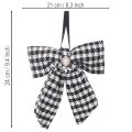 Kokarda materiałowa z broszką i zawieszką, kratka, 24cm, 2 sztuki | Floristik24.pl