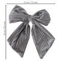 Dekoracyjna kokarda do zawieszenia, kokarda świąteczna, aksamitna, prążkowana, 24 cm, 2 sztuki | Floristik24.pl