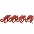 Floristik24 Drewniane sanki dekoracyjne w kolorze czerwonym z przewodem dzwonkowym L13cm 4szt
