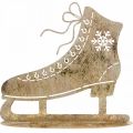 Floristik24 Metal Ice Skate, dekoracja zimowa, Deco Ice Skate, Boże Narodzenie Golden Antique Look H22,5cm