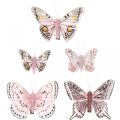 Floristik24 Motyle dekoracyjne z klipsem, motyle z piórami różowe 4,5-8cm 10szt