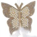 Filcowy motyl wiszący kremowy Dekoracja ślubna 16cm