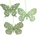 Deco Zawieszka Motyl zielony brokat8cm 12szt.