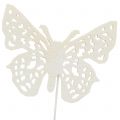 Floristik24 Wtyczka kwiatowa motyl biała 26cm 15szt