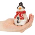 Figurka bałwana z czerwonym szalikiem, dekoracja świąteczna, 10 cm | Floristik24.pl