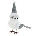 Floristik24 Śnieżny ptak z czapeczką 18cm biały, szary 3szt