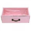 Floristik24 Drewniana doniczka z szufladami różowa shabby chic deco 25×13×8cm