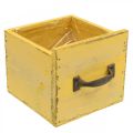 Floristik24 Dekoracyjna szuflada vintage donica drewno żółta 12,5×12,5×11cm