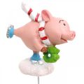 Floristik24 Dekoracyjna świnka Świąteczna świnka na szczęście zatyczka kwiatowa 4szt