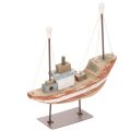 Dekoracyjny drewniany model łódki na parapet 20cm | Floristik24.pl