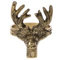 Metalowy pierścień na serwetki z głową jelenia w kolorze złotym, 6 cm, 4 sztuki | Floristik24.pl