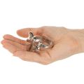 Serwetnik kokarda, metal, srebro błyszczące, 5cm, 4 sztuki | Floristik24.pl