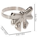 Serwetnik kokarda, metal, srebro błyszczące, 5cm, 4 sztuki | Floristik24.pl