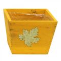 Floristik24 Pudełko na rośliny drewniane shabby chic drewniane pudełko żółte 11 × 14,5 × 14 cm