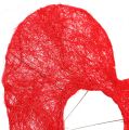 Floristik24 Mankiet sizalowy w kształcie serca 25cm czerwony 10szt
