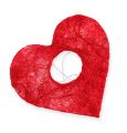 Floristik24 Mankiet sizalowy w kształcie serca 10cm czerwony 12szt