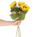 Sztuczny słonecznik z realistycznymi liśćmi i kwiatami, 58 cm, 3 sztuki | Floristik24.pl