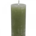 Świece jednobarwne oliwkowe świece w sztyfcie 34×240mm 4 szt | Floristik24.pl