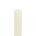 Jednokolorowe świece stożkowe w kolorze kremowym, 34 mm x 240 mm, 4 sztuki | Floristik24.pl