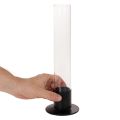 Świecznik stożkowy ze szklanym cylindrem. Prosty i ponadczasowy. 31 cm | Floristik24.pl