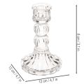 Przezroczysty świecznik, klasyczny design, dekoracja stołu, 12 cm, 2 sztuki | Floristik24.pl