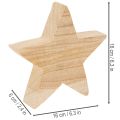 Rustykalny drewniany świecznik w kształcie gwiazdy na świece stożkowe, 16 cm | Floristik24.pl