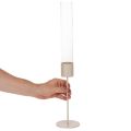 Świecznik z cylindrem szklanym na metalowej podstawie 50cm | Floristik24.pl