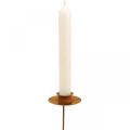 Floristik24 Metalowy świecznik w kształcie kija, świecznik wtykowy, rdza, 8 sztuk