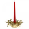 Floristik24 Świąteczny świecznik z aniołkami Złoty Ø18cm