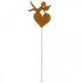 Floristik24 Kołek ogrodowy Dekoracja z patynowaną patyną w kształcie serca anioła 14,5 cm