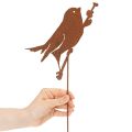 Palik do ogrodu dla ptaków, metalowy, zardzewiały, dekoracyjny, 52 cm | Floristik24.pl