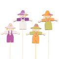 Floristik24 Drewniane dekoracje w kształcie strachów na wróble, różne kolory, 30 cm, 12 sztuk